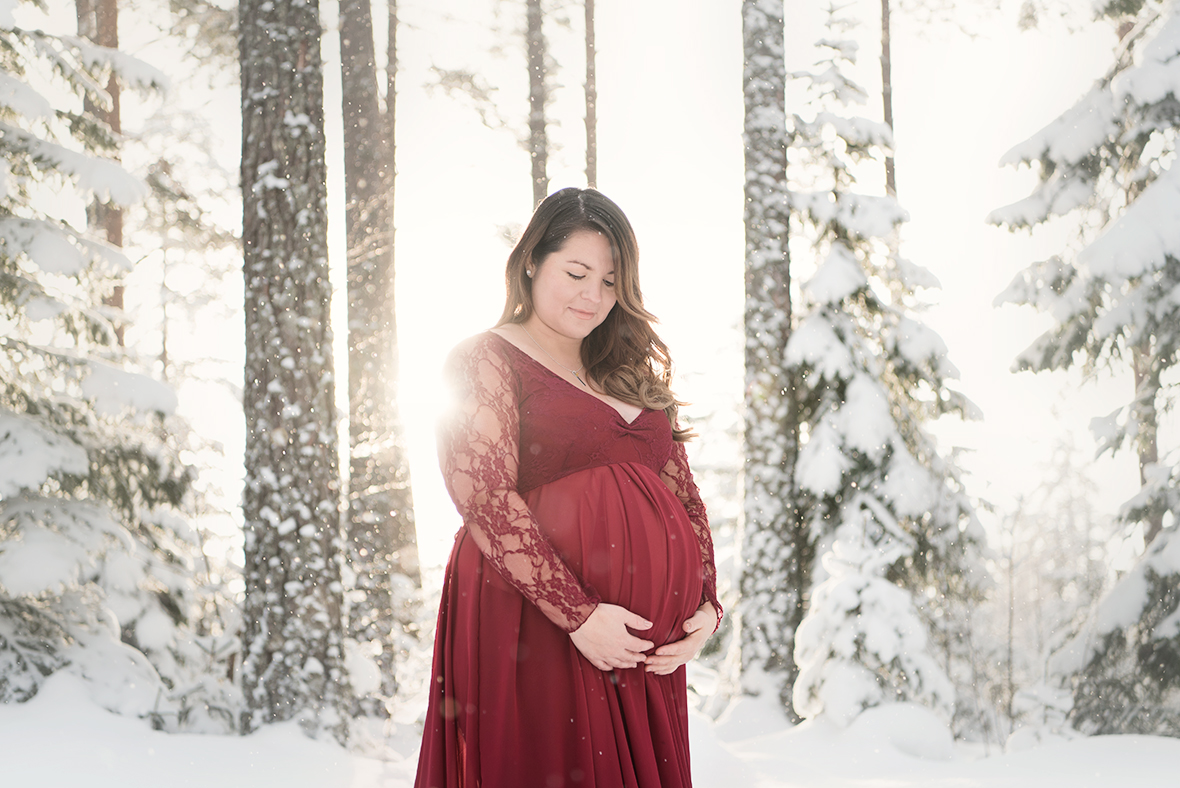 Gravid fotografering vinter